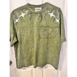 Smoke Rise NY Men's Green Super Sonic Embellished Shirt Streetwear Urban S
